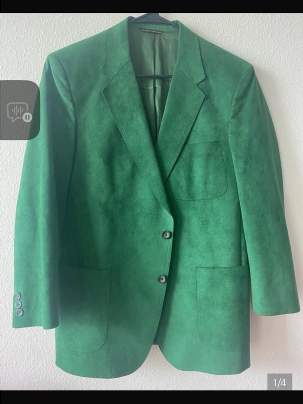 Men's Green Suede Sport Coat Blazer – Classic Notch Lapel